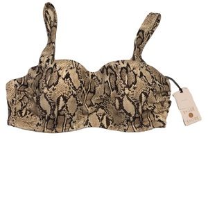 Shade & Shore Snake Print Bikini Swim Top Womens Size 34C